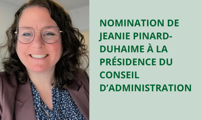 Le Réseau québécois pour la réussite éducative annonce la nomination de Jeanie Pinard-Duhaime à la présidence de son conseil d’administration