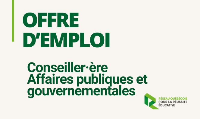 Offre d'emploi - Conseiller·ère Affaires publiques et gouvernementales