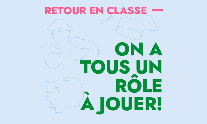 Le RQRE a lancé une campagne de sensibilisation lors du retour en classe de janvier.